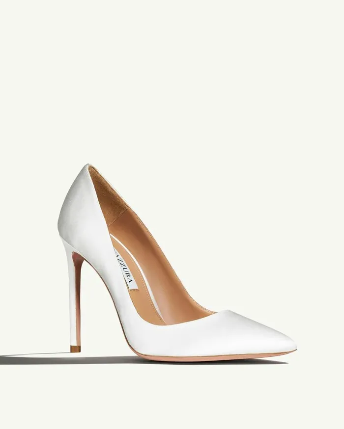 Purist Pump 105 White Women Aquazzura Bridal Purist Pump 105 White Women Aquazzura Bridal