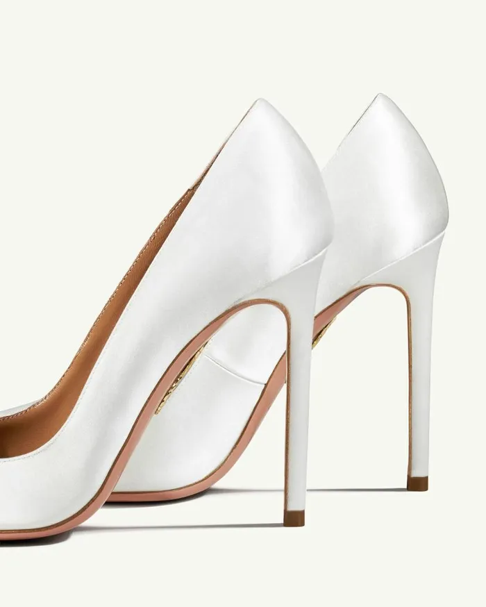Purist Pump 105 White Women Aquazzura Bridal Purist Pump 105 White Women Aquazzura Bridal