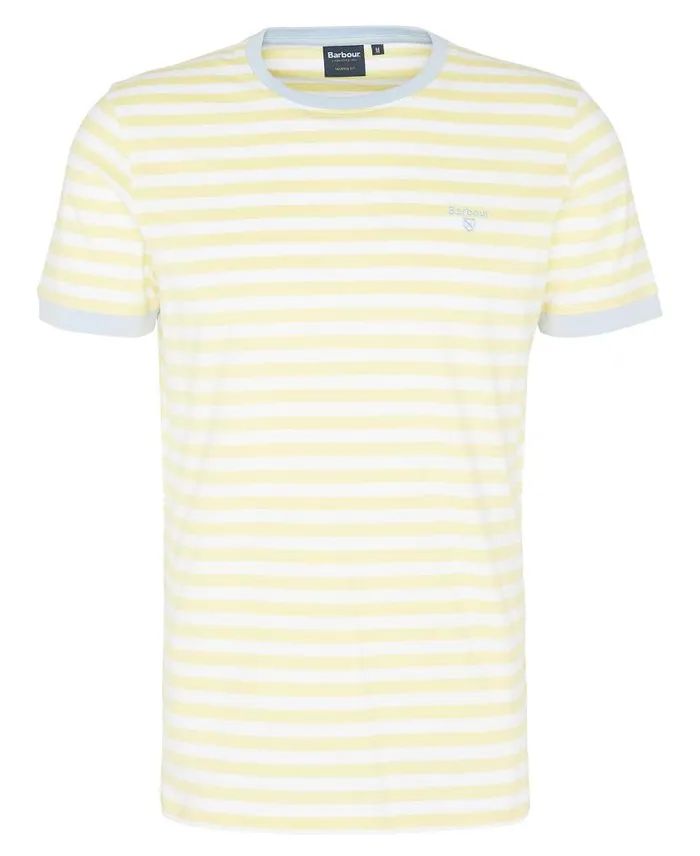 Quay Striped TShirt Heritage Lemon Men Barbour TShirts