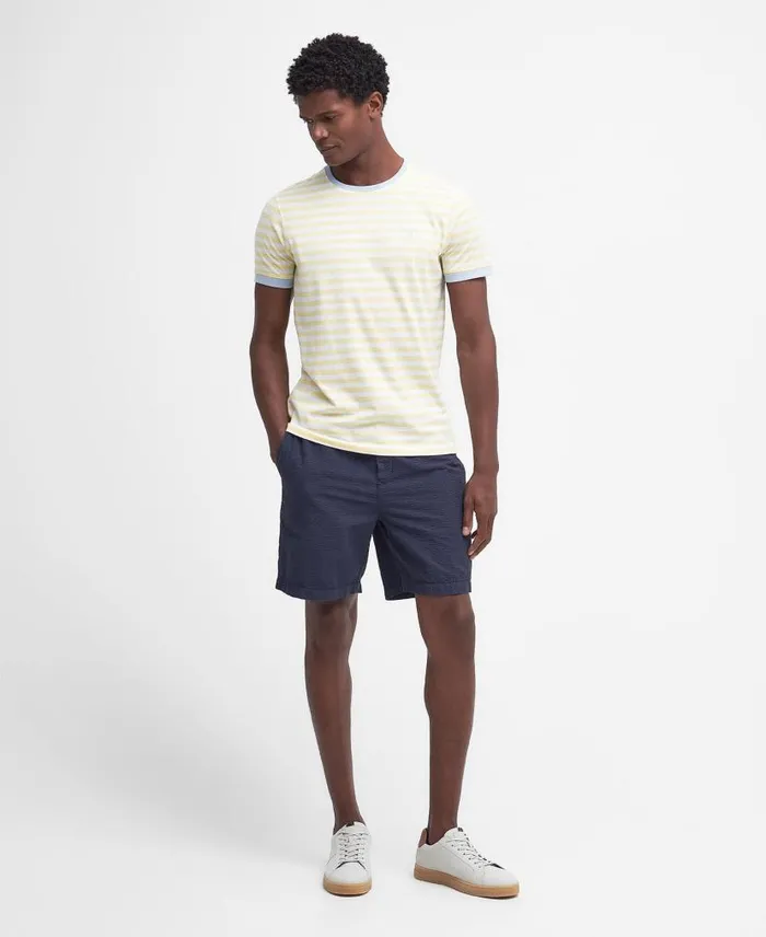 Quay Striped TShirt Heritage Lemon Men Barbour TShirts