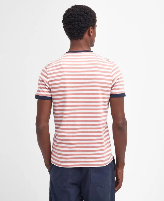 Quay Striped TShirt Heritage Lemon Men Barbour TShirts