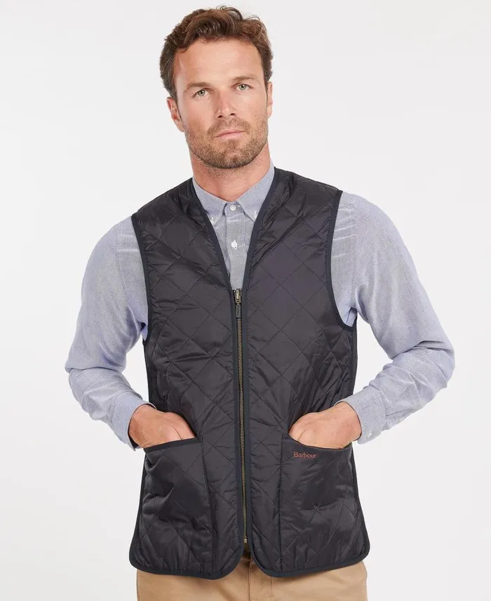Quilted ZipIn Liner Blackmodern Men Barbour Gilets and Liners