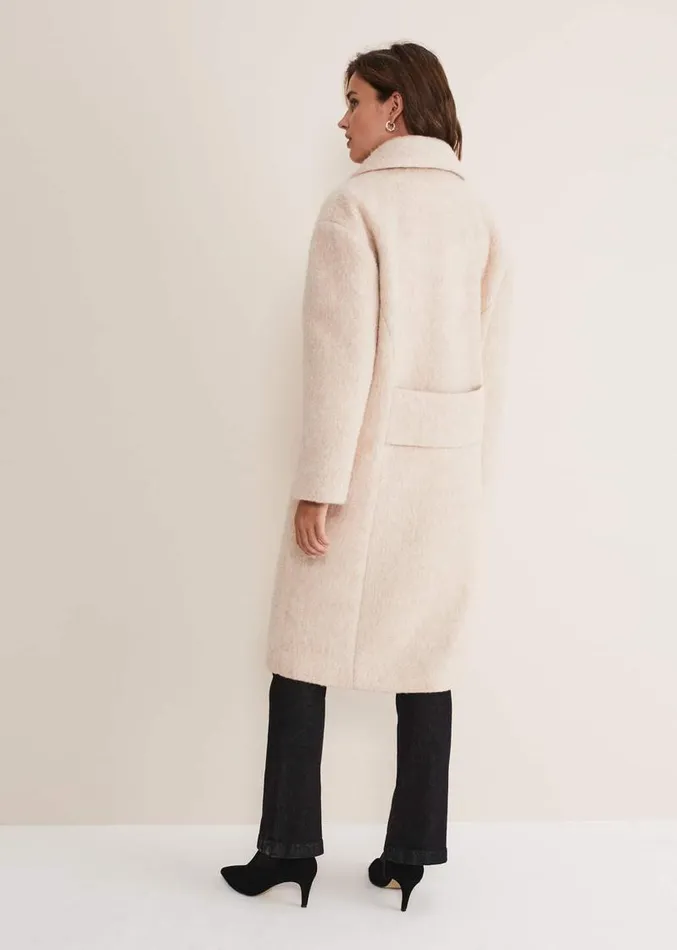 Quinn Textured Cocoon Coat Warm White Women Phase Eight Coats
