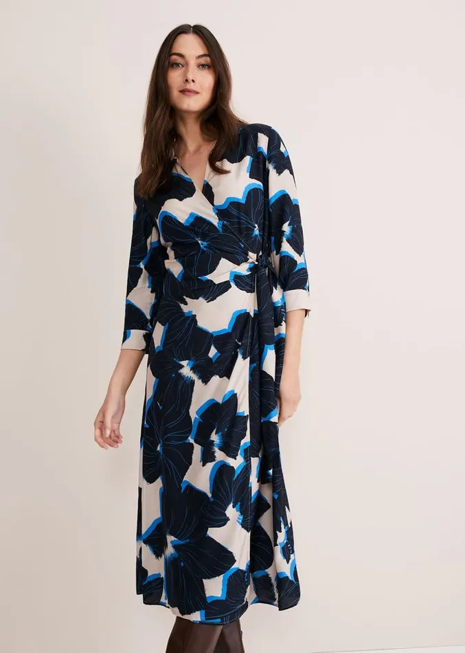 Rae Floral Wrap Dress Bluecamelpink Women Phase Eight Dresses