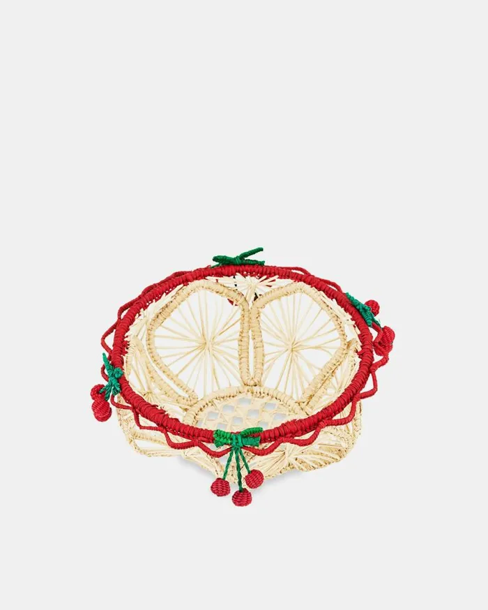 Rafia Basket Small Red Women Aquazzura Table Decor