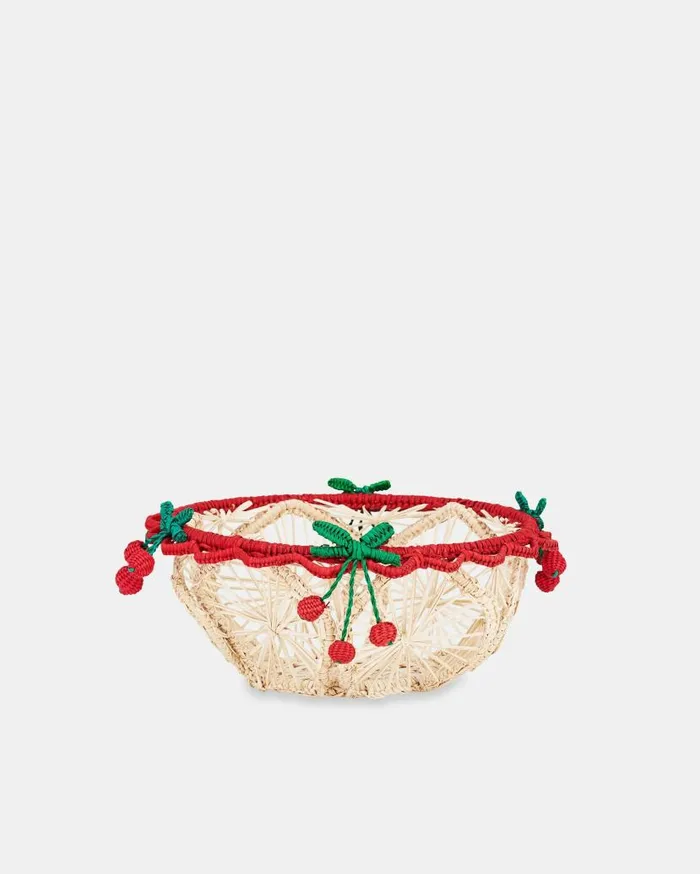 Rafia Basket Small Red Women Aquazzura Table Decor Rafia Basket Small Red Women Aquazzura Table Decor