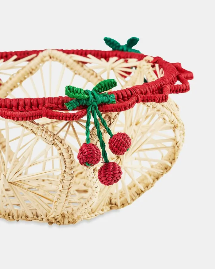 Rafia Basket Small Red Women Aquazzura Table Decor Rafia Basket Small Red Women Aquazzura Table Decor