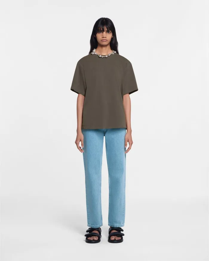 Reece Organically Grown Cotton TShirt Asphalt WomenMen Nanushka Tops