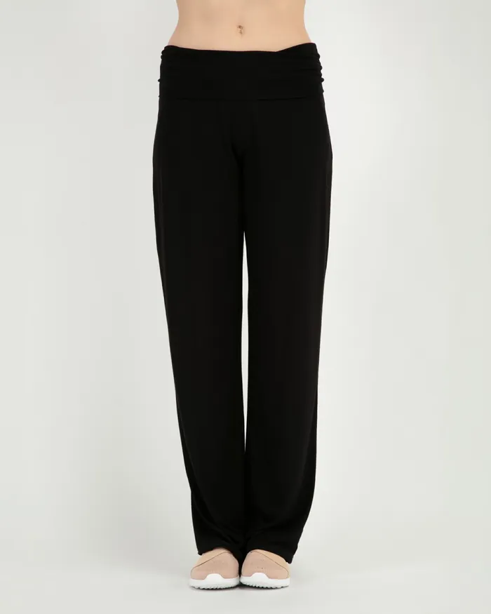 Repetto Womens Jazz Viscose Jazz Pants With Fold Over Waistband Black Gift Ideas