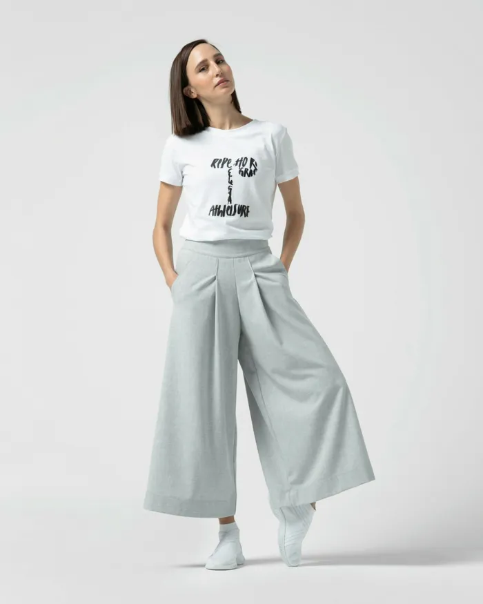 Repetto Womens Pants and Jumpsuits Large Stretch Jersey 78 Pants Mottled Light Grey On Sale