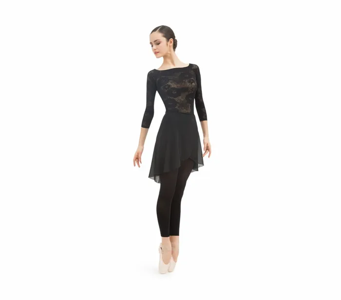 Repetto Womens Tops Long Sleeves Top In Rosette Lace Black