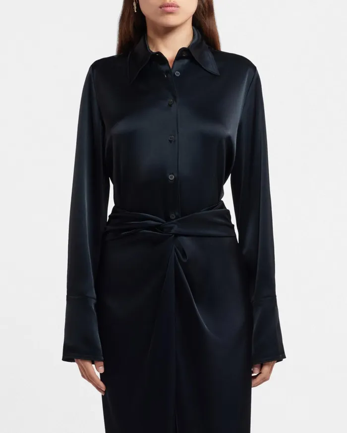 Retro Shirt Black Women Nanushka Shirts and Blouses