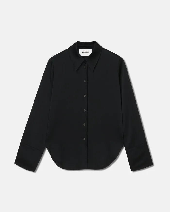 Retro Shirt Black Women Nanushka Shirts and Blouses