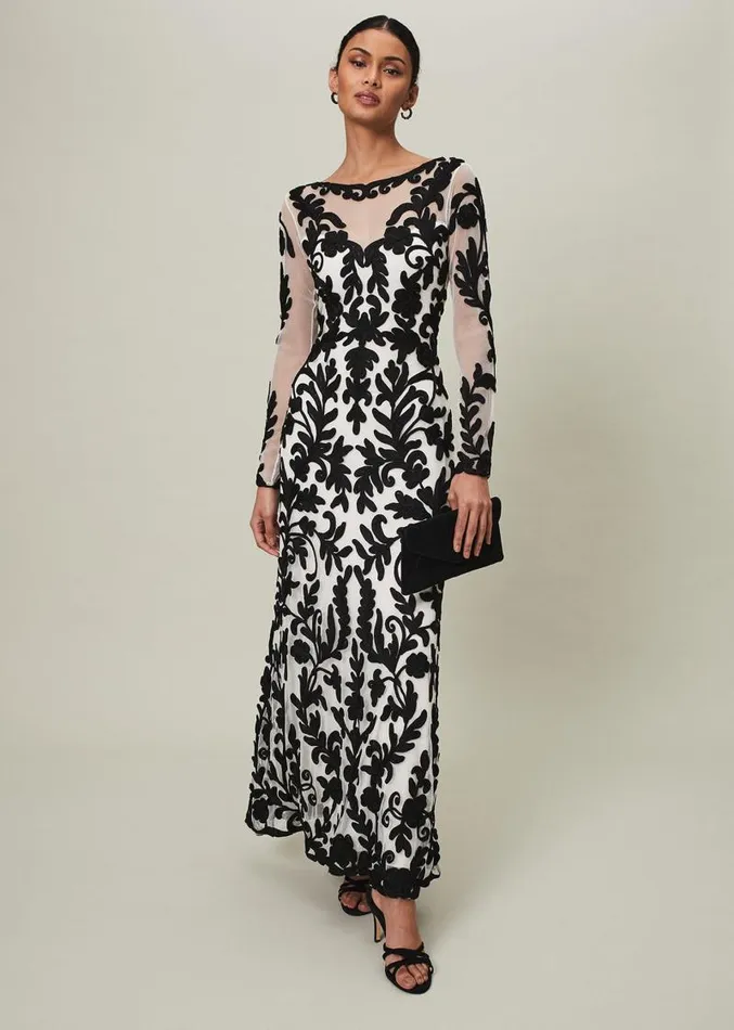 Ria Tapework Dress Blackwhite Women Phase Eight Dresses