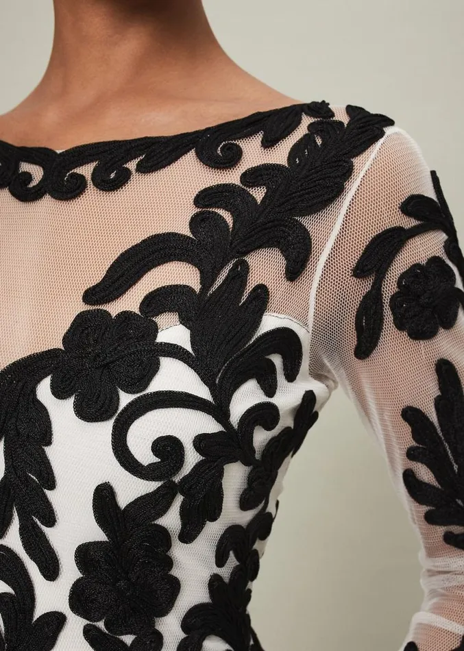 Ria Tapework Dress Blackwhite Women Phase Eight Dresses