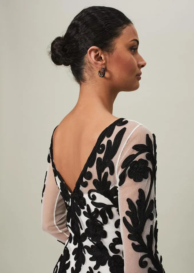 Ria Tapework Dress Blackwhite Women Phase Eight Dresses