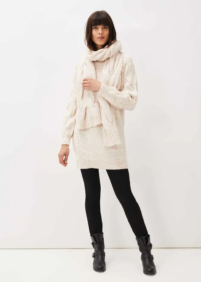 Rian Chunky Cowl Neck Jumper Dress Multicoloured Women Phase Eight Dresses