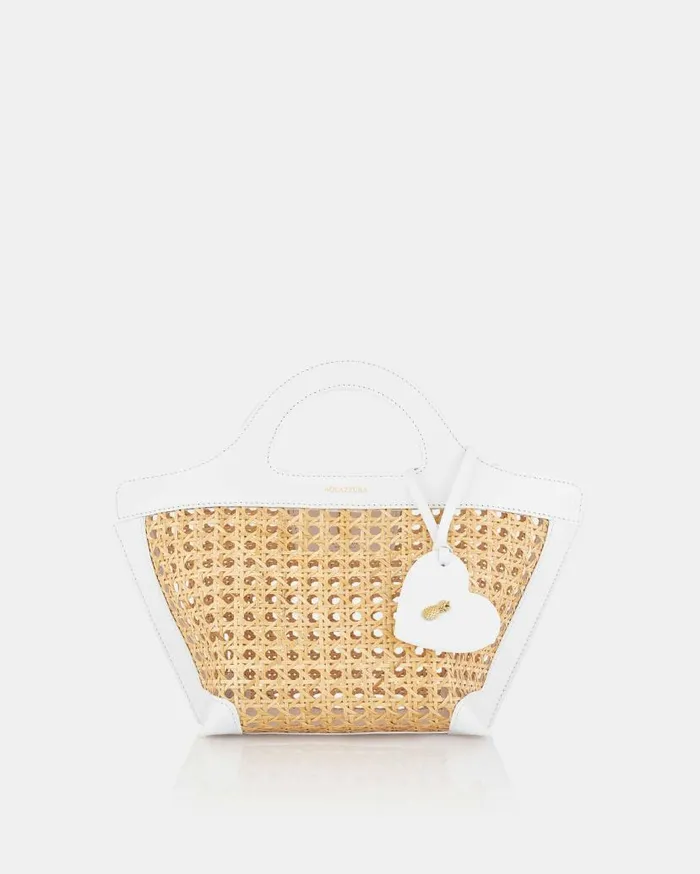 Riviera Tote Small Beige Women Aquazzura Mini Bags Riviera Tote Small Beige Women Aquazzura Mini Bags