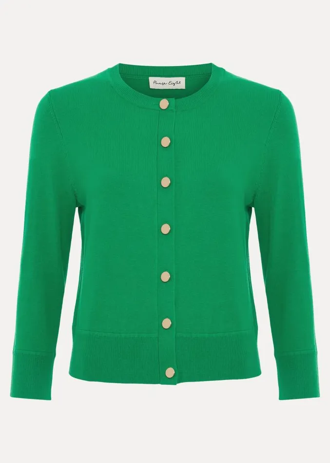 Robin Button Through Cardigan Green Women Phase Eight Knitwear