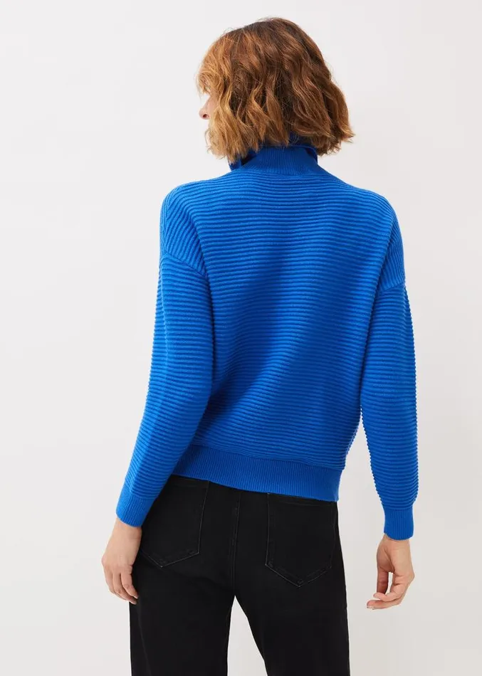 Rocco Ribbed Roll Neck Jumper Sky Blue Women Phase Eight Knitwear