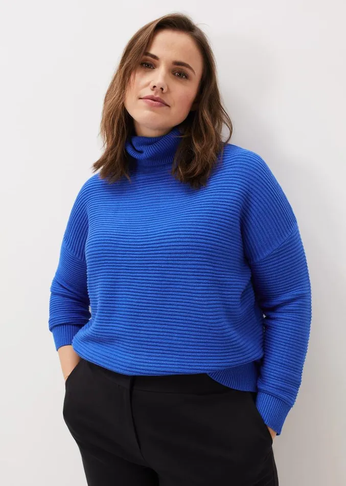 Rocco Ribbed Roll Neck Jumper Sky Blue Women Phase Eight Knitwear