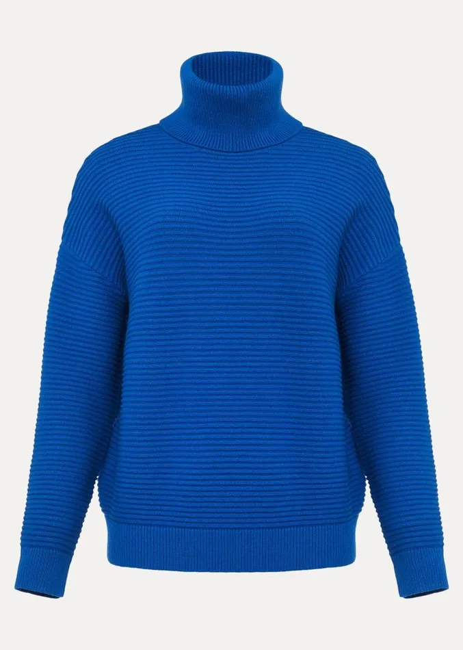 Rocco Ribbed Roll Neck Jumper Sky Blue Women Phase Eight Knitwear