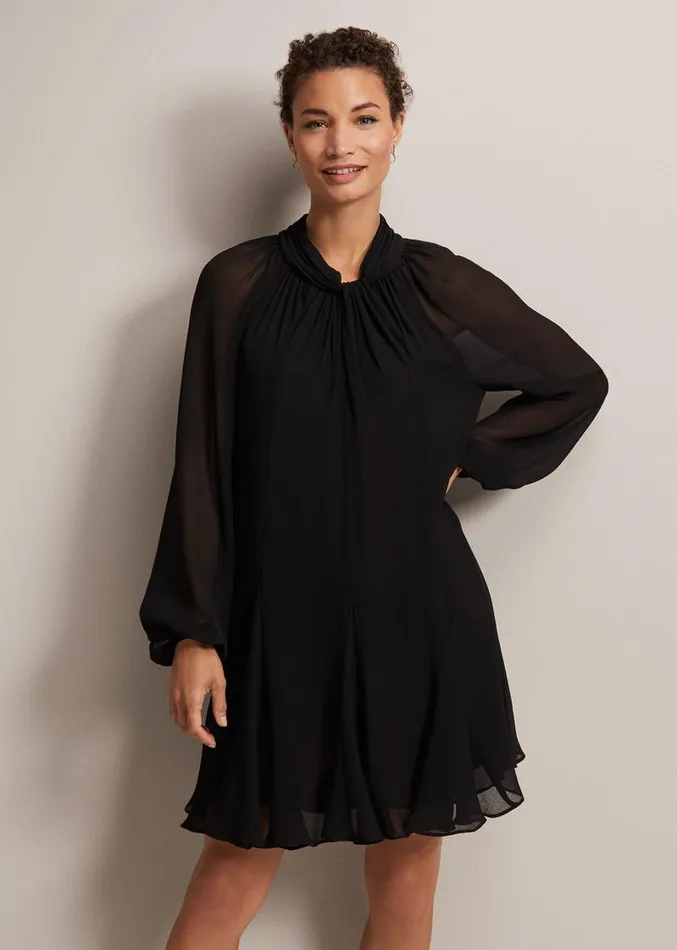 Romanna Black Swing Mini Dress Black Women Phase Eight Dresses
