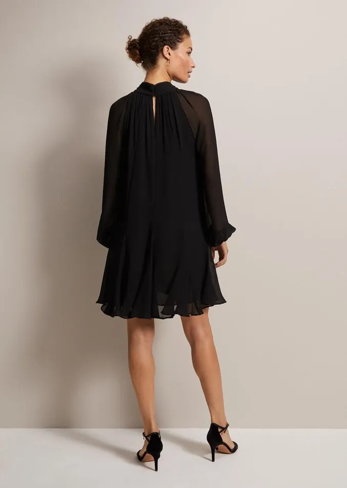 Romanna Black Swing Mini Dress Black Women Phase Eight Dresses