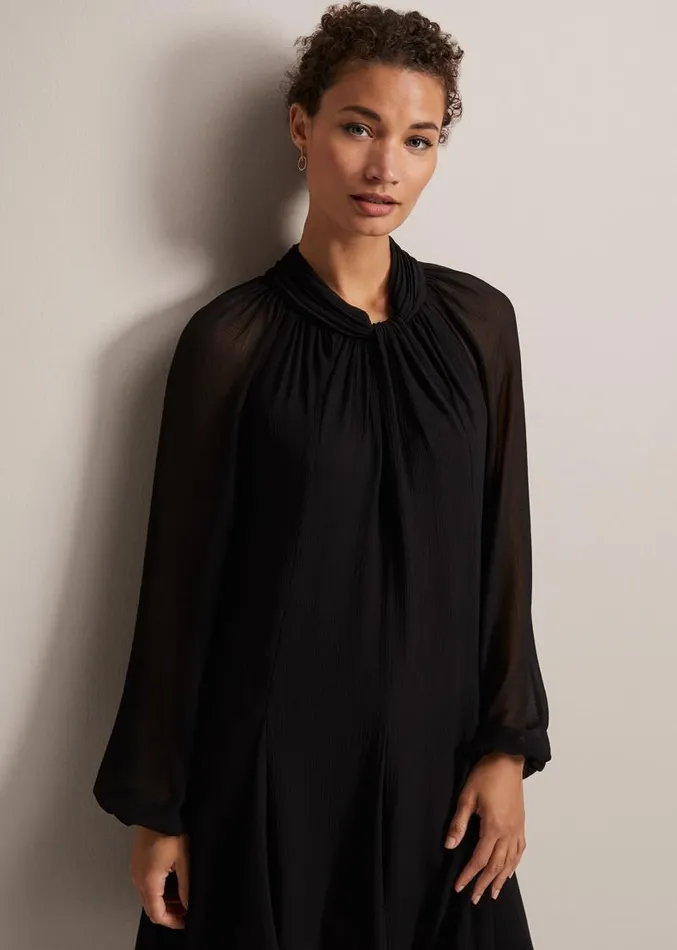 Romanna Black Swing Mini Dress Black Women Phase Eight Dresses
