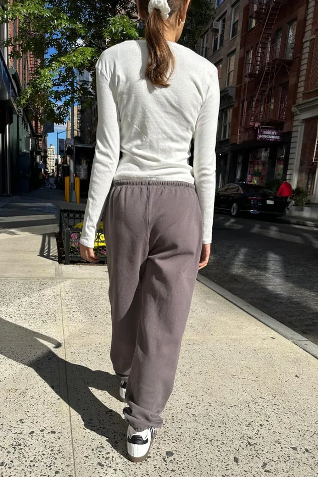 Rosa Tie Sweatpants Dark Grey Women Brandy Melville Sweatpants and Sweatshirts