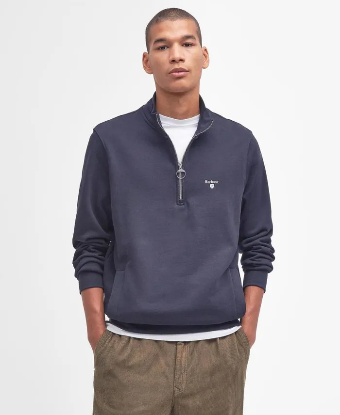 Rothley Half Zip Sweatshirt Navy Men Barbour Hoodies and Sweatshirts