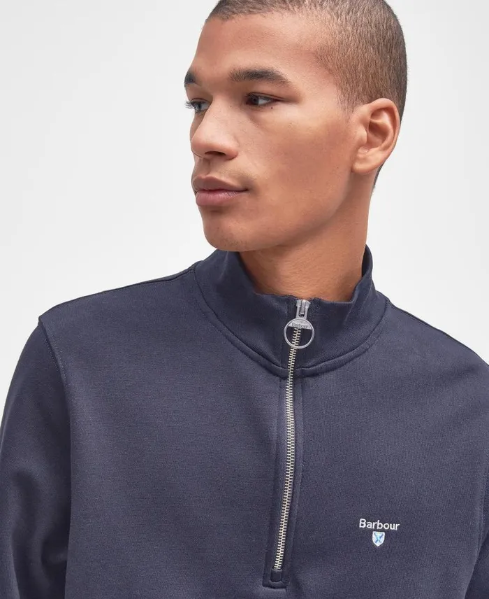 Rothley Half Zip Sweatshirt Navy Men Barbour Hoodies and Sweatshirts