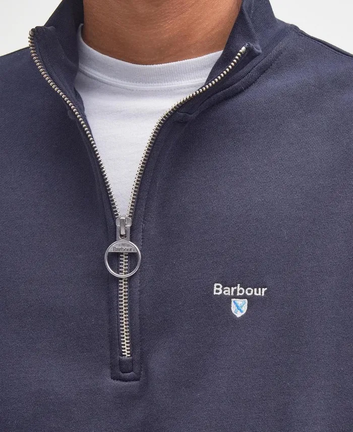 Rothley Half Zip Sweatshirt Navy Men Barbour Hoodies and Sweatshirts