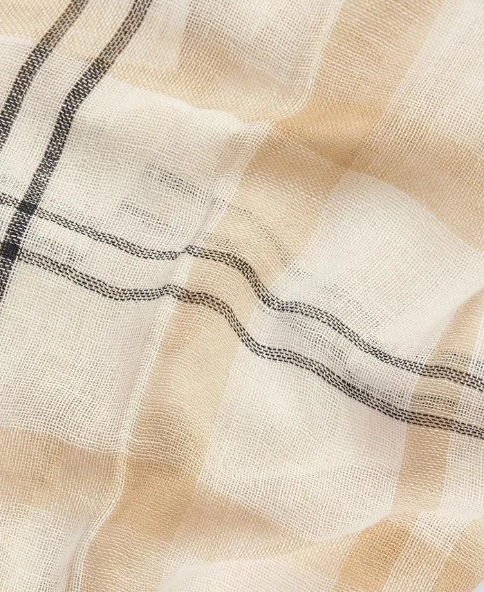 Ryhope Check Scarf Primrose Hessian Women Barbour Scarves and Wraps