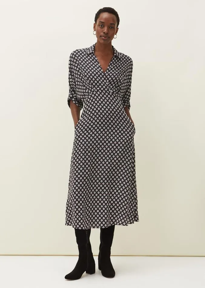 Ryleigh Geometric Print Midi Dress Blackraspberry Women Phase Eight Dresses