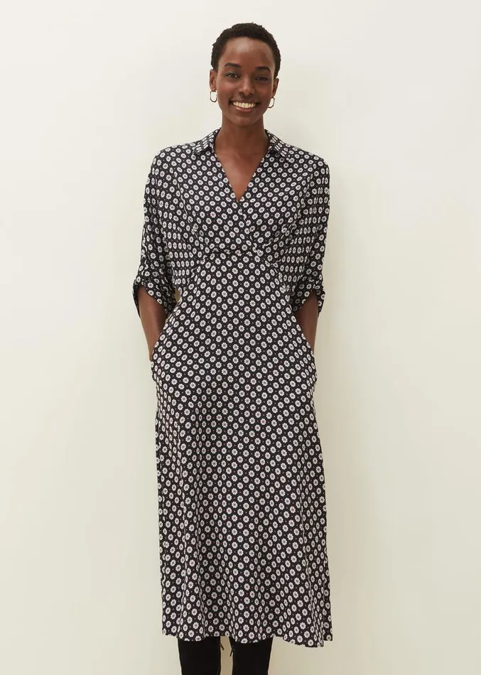 Ryleigh Geometric Print Midi Dress Blackraspberry Women Phase Eight Dresses