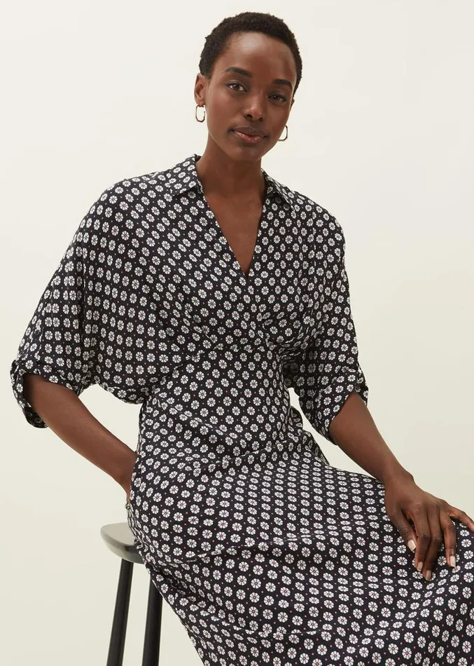Ryleigh Geometric Print Midi Dress Blackraspberry Women Phase Eight Dresses