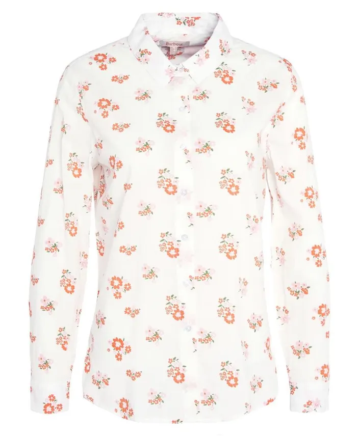Safari Relaxed LongSleeved Shirt Linear Dog Print Women Barbour Shirts and Blouses