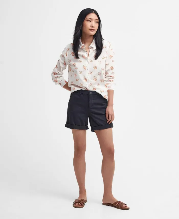 Safari Relaxed LongSleeved Shirt Linear Dog Print Women Barbour Shirts and Blouses