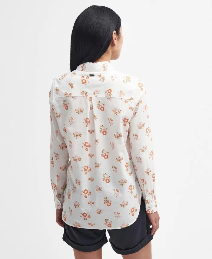 Safari Relaxed LongSleeved Shirt Linear Dog Print Women Barbour Shirts and Blouses