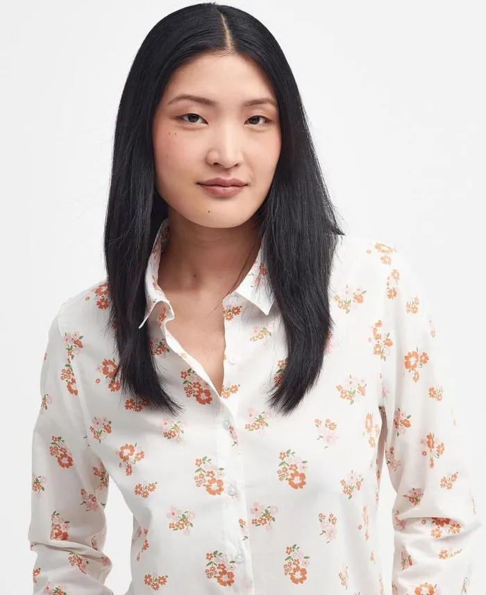 Safari Relaxed LongSleeved Shirt Linear Dog Print Women Barbour Shirts and Blouses