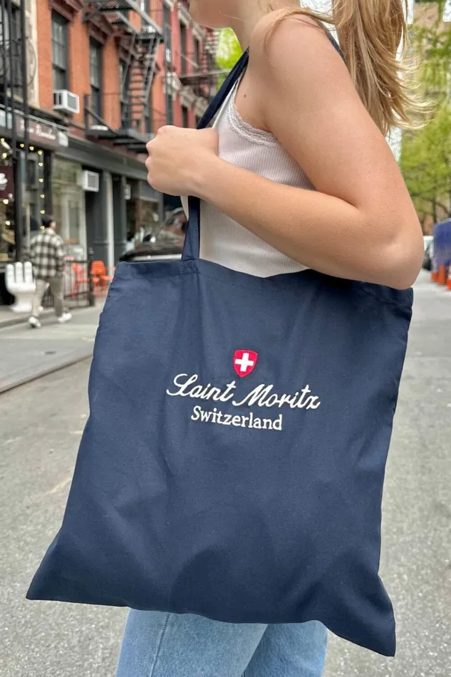Saint Moritz Tote Bag Classic Navy Women Brandy Melville Bags and Backpacks