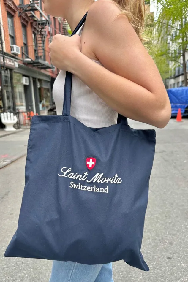 Saint Moritz Tote Bag Classic Navy Women Brandy Melville Bags and Backpacks