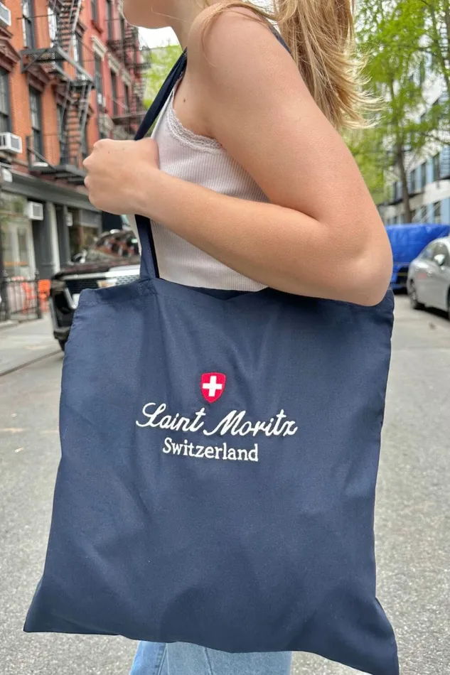 Saint Moritz Tote Bag Classic Navy Women Brandy Melville Bags and Backpacks