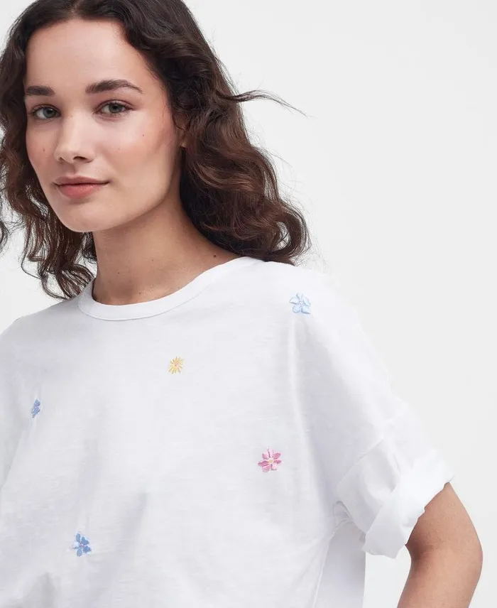 Sandfield Floral TShirt Classic White Women Barbour TShirts