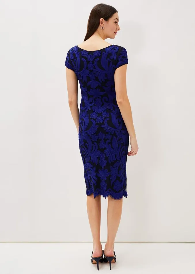 Saphy Tapework Dress Navycobalt Women Phase Eight Dresses