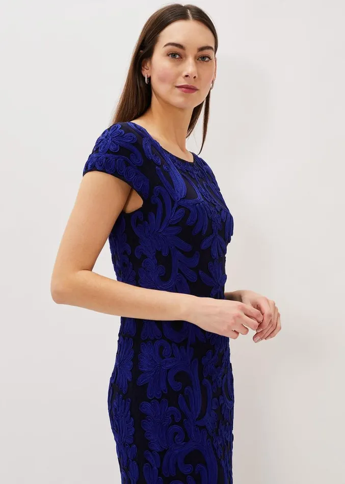 Saphy Tapework Dress Navycobalt Women Phase Eight Dresses