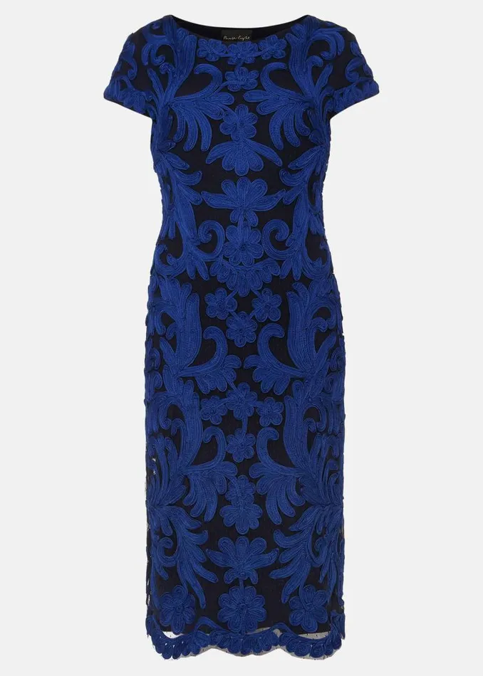 Saphy Tapework Dress Navycobalt Women Phase Eight Dresses