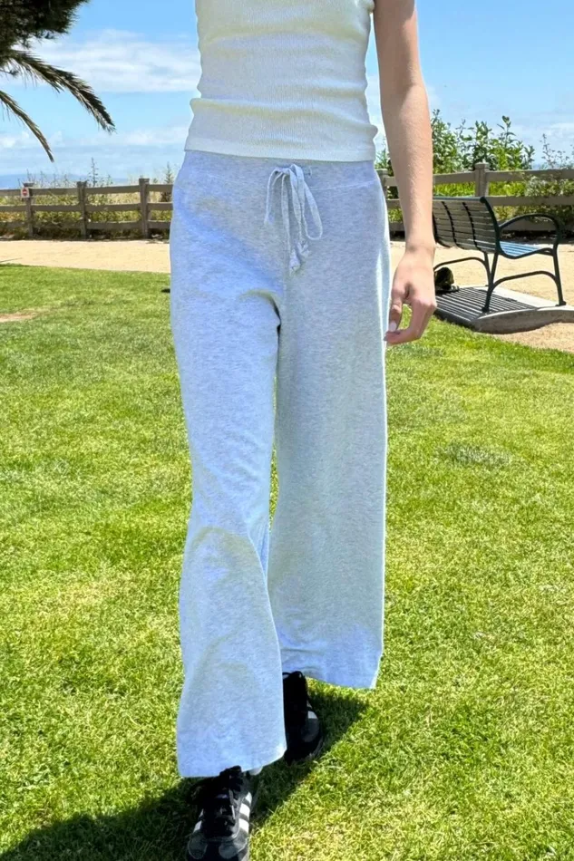 Sasha Sweatpants Silver Grey Women Brandy Melville Sweatpants and Sweatshirts