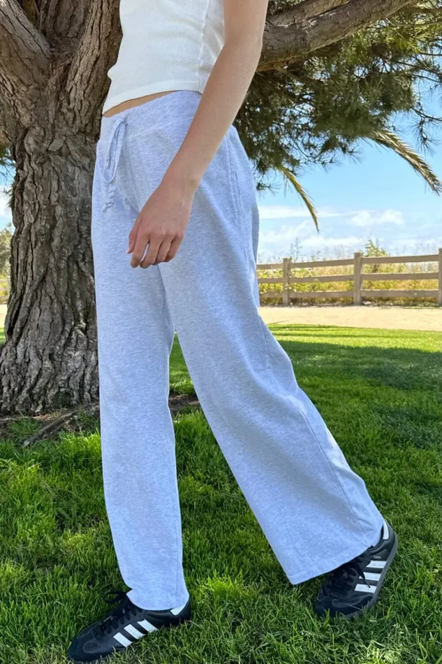 Sasha Sweatpants Silver Grey Women Brandy Melville Sweatpants and Sweatshirts